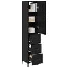 vidaXL Highboard Schwarz Eichen-Optik 34,5 x 34 x 180 cm Holzwerkstoff