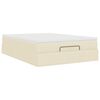 vidaXL Ottoman-Bett mit Matratze Creme 140x190 cm Stoff