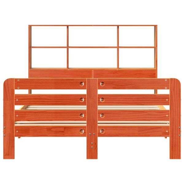 vidaXL Massivholzbett ohne Matratze Wachsbraun 120x190 cm Kiefernholz