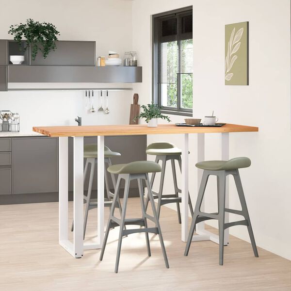 vidaXL Bartisch Hellbraun 200x80x102 cm Massivholz Eiche Rechteckig