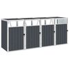 vidaXL M&uuml;lltonnenbox f&uuml;r 4 M&uuml;lltonnen Anthrazit 286&times;81&times;121 cm Stahl