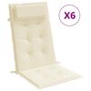 vidaXL Hochlehner-Auflagen 6 Stk. Creme Oxford-Gewebe