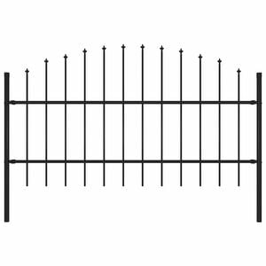 vidaXL Gartenzaun Woerden mit Speerspitze Stahl 170 x 100 cm Schwarz