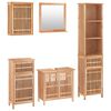 vidaXL 5-tlg. Badm&ouml;bel-Set Massivholz Nussbaum