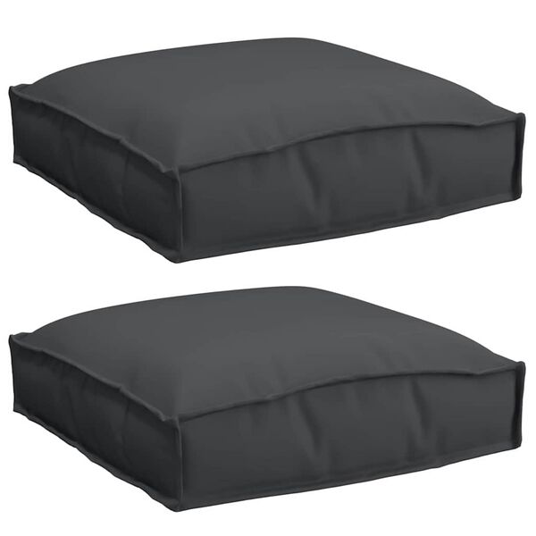 vidaXL Kissen 2 pcs Schwarz 40 x 40 x 8 cm Oxford-Stoff