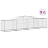 vidaXL Gabionen mit Hochbogen 11 Stk. 300x50x60/80 cm Verzinktes Eisen