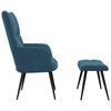 vidaXL Relaxsessel mit Hocker Blau Samt