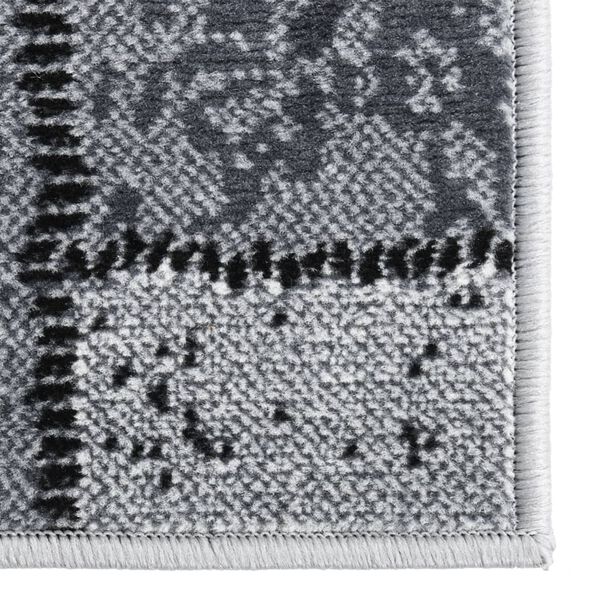 vidaXL Teppichl&auml;ufer BCF Grau mit Blockmuster 100x450 cm