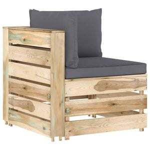 vidaXL Modulares Ecksofa mit Kissen Gr&uuml;n Impr&auml;gniertes Holz