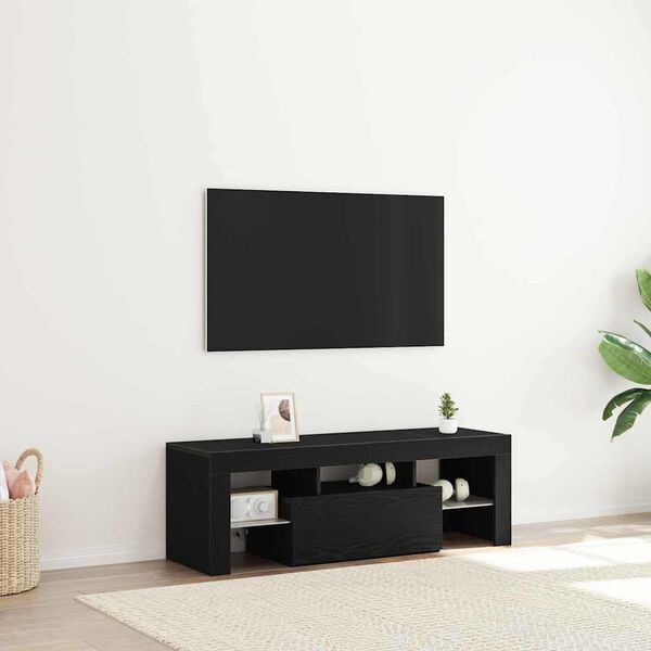 vidaXL TV-Schr&auml;nk Schwarz Eichen-Optik 120 x 35 x 40 cm Holzwerkstoff