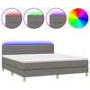 vidaXL Boxspringbett mit Matratze & LED Dunkelgrau 160x200 cm Stoff