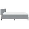 vidaXL Boxspringbett mit Matratze Hellgrau 200 x 200 cm Polyester