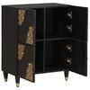 vidaXL Sideboard mit Regal Schwarz 60 x 33 x 75 cm Massivholz Mango