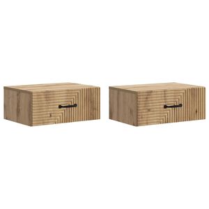 vidaXL Wandmontierter Nachttisch 2 Stk. Artisan-Eiche