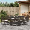 vidaXL Garten Essgruppe 9 pcs Braun Poly-Rattan