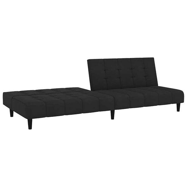 vidaXL Schlafsofa 2-Sitzer Schwarz Samt