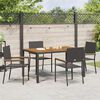 vidaXL Garten Essgruppe 5 pcs Schwarz Poly-Rattan