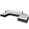 vidaXL 6-tlg. Garten-Lounge-Set mit Kissen Poly Rattan Schwarz