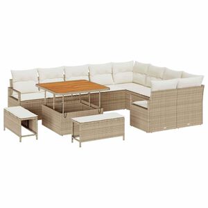 vidaXL Garten-Sofa-Set 12 Stk. 11-Sitzanzahl Beige