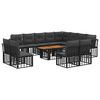 vidaXL Gartensofa-set 13 stk. Schwarz und Dunkelgrau Poly-Rattan