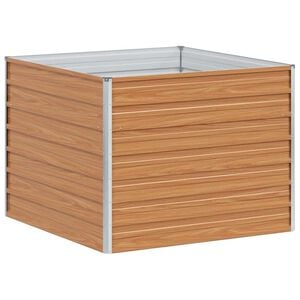 vidaXL Hochbeet Hellbraun 100 x 100 x 77 cm Verzinkter Stahl