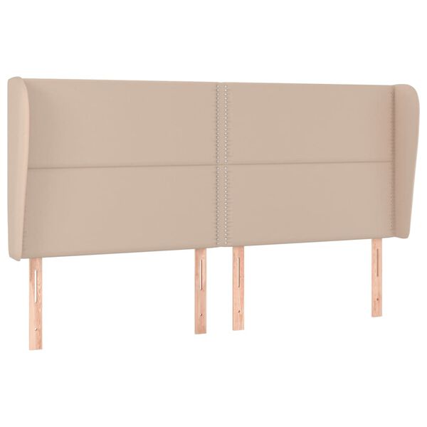 vidaXL Kopfteil mit Ohren Cappuccino-Braun 183x23x118/128cm Kunstleder
