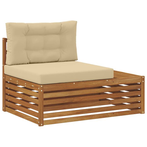 vidaXL Outdoor-Sofagarnitur mit Kissen 2 St&uuml;ck Natur und Beige