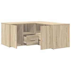 vidaXL Eckregal Sonoma-Eiche 160x40x45 cm Holzwerkstoff