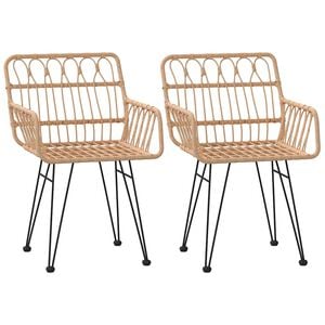 vidaXL Gartenst&uuml;hle 2 Stk. mit Armlehnen 56x64x80 cm PE-Rattan