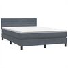 vidaXL Boxspringbett mit Matratze & LED Dunkelgrau 160x220 cm Samt