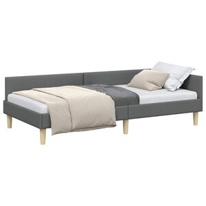 vidaXL Eckbettgestell Dunkelgrau 80 x 200 cm Stoff
