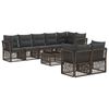 vidaXL Gartensofa-set 9 pcs Grau Poly-Rattan