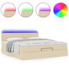 vidaXL Ottomane Bett mit Matratze & LEDs Creme 180x200 cm Stoff