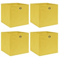 vidaXL Aufbewahrungsboxen 4 Stk. Gelb 32x32x32 cm Stoff