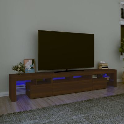 vidaXL TV-Schrank mit LED-Leuchten Braun Eichen-Optik 230x36,5x40 cm