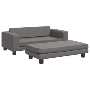 vidaXL Hundebett mit Verl&auml;ngerung Grau 100x50x30 cm Kunstleder