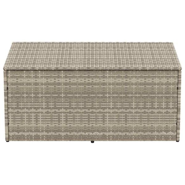 vidaXL Garten-Auflagenbox Hellgrau 110x50x58 cm Poly Rattan