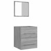 vidaXL Badschrank mit Spiegel Grau Sonoma 41x38,5x48 cm