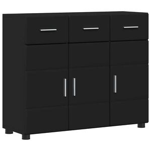 vidaXL Sideboard FLORIN Schwarz 88,5 x 30,5 x 73 cm Holzwerkstoff