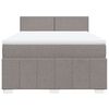 vidaXL Boxspringbett mit Matratze Taupe 140x190 cm Stoff