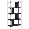 vidaXL B&uuml;cherregal 5 B&ouml;den Schwarz 76x32x158 cm Holzwerkstoff