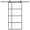 vidaXL Schiebet&uuml;r mit Beschlag Schwarz 102,5x205 cm ESG-Glas