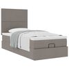 vidaXL Ottoman-Bett mit Matratze Taupe 90x190 cm Stoff