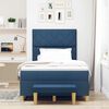 vidaXL Boxspringbett mit Matratze mit Kopfteil Blau 120 x 200 cm Stoff