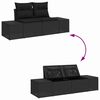 vidaXL Garten-Sofa-Set mit Kissen 5 pcs Schwarz Poly-Rattan