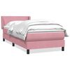 vidaXL Boxspringbett mit Matratze Rosa 100x220 cm Samt