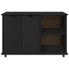 vidaXL Rollschrank Schwarz 100 x 39 x 65,5 cm Massivholz Kiefer