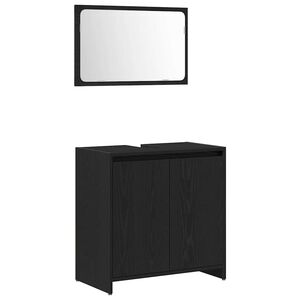vidaXL Badezimmerschrank mit T&uuml;r Schwarz Eichen-Optik 60 x 33 x 60 cm