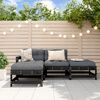 vidaXL 4-tlg. Garten-Lounge-Set mit Kissen Schwarz Massivholz