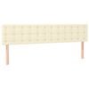 vidaXL Boxspringbett mit Matratze Creme 200x200 cm Kunstleder